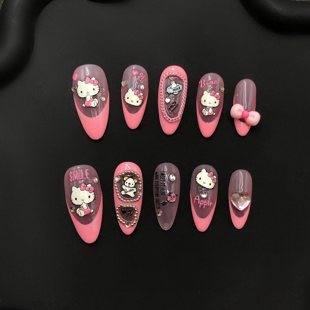 Niche new anime cartoon handmade DIY nail patch. Detachable design. Contains sup